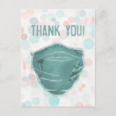 Carte Postale masque de visage de remerciement (Devant)