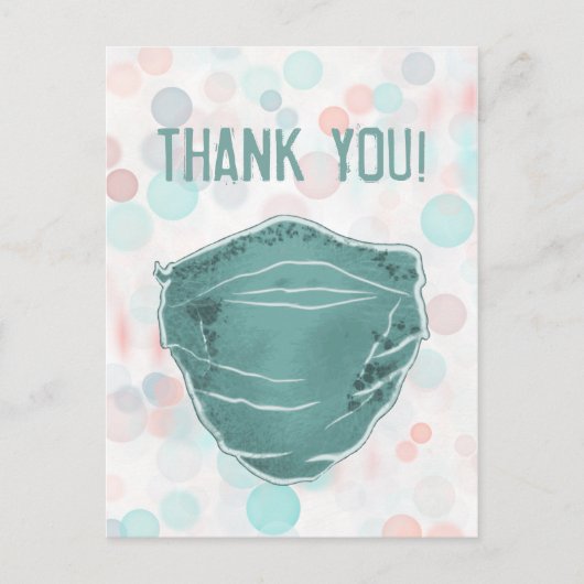 Carte Postale masque de visage merci (Devant)