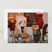 Carte Postale Masque d'Halloween et Figurines (Devant / Derrière)