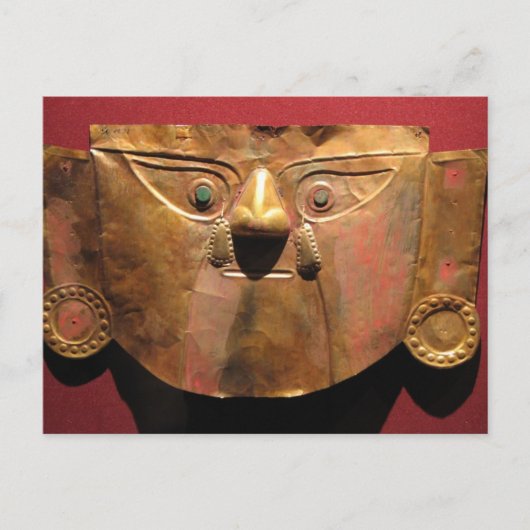 Carte Postale Masque en or inca, Lima, Pérou (Devant)