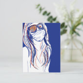 Carte Postale masque facial blues (Debout devant)