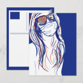 Carte Postale masque facial blues (Devant / Derrière)