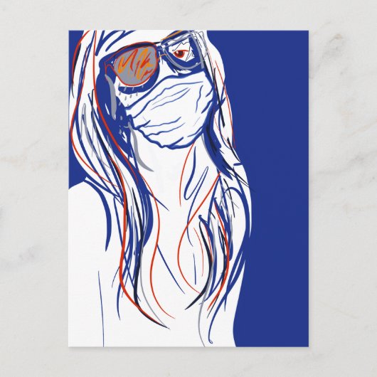 Carte Postale masque facial blues (Devant)