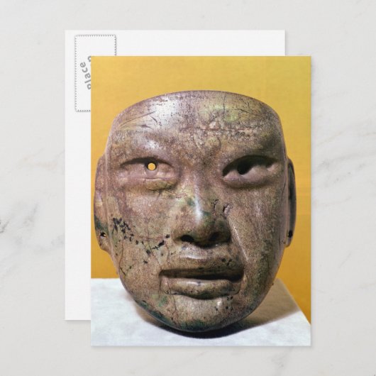 Carte Postale Masque funéraire, Olmec, du Mexique (Devant / Derrière)