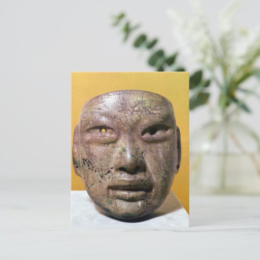 Carte Postale Masque funéraire, Olmec, du Mexique (Debout devant)