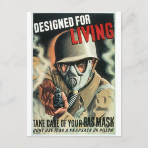 Carte Postale Masque gaz