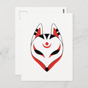 Carte Postale Masque japonais Kitsune Fox