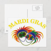 Carte Postale Masque Mardi Gras (Devant / Derrière)