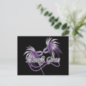 Carte Postale Masque Mardi Gras Violet (Debout devant)