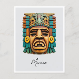 Carte Postale Masque maya Voyage Mexique