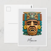 Carte Postale Masque maya Voyage Mexique (Devant / Derrière)