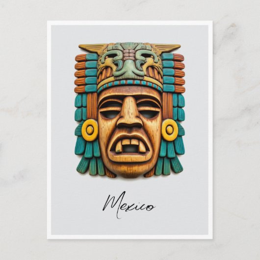 Carte Postale Masque maya Voyage Mexique (Devant)