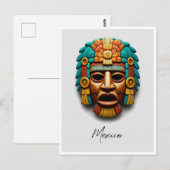 Carte Postale Masque maya Voyage Mexique (Devant / Derrière)