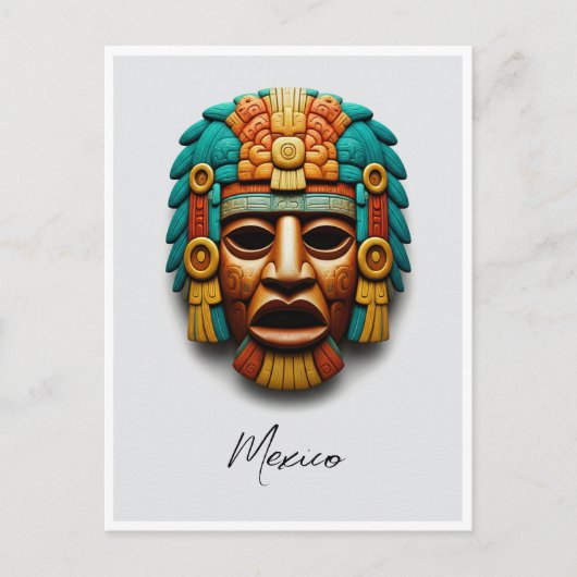 Carte Postale Masque maya Voyage Mexique (Devant)