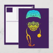 carte postale masque paisley arc-en-ciel (Devant / Derrière)