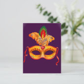 Carte Postale Masque royal violet mascarade mardi gras (Debout devant)