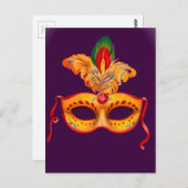Carte Postale Masque royal violet mascarade mardi gras (Devant / Derrière)