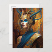 Carte Postale Masque-tête Queen Sci-Fi Imaginaire (Devant / Derrière)