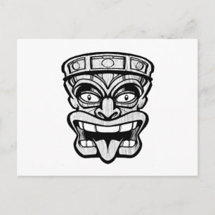 Carte Postale masque tiki art hawaïen