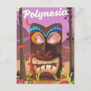 Carte Postale Masque Tiki de Polynésie