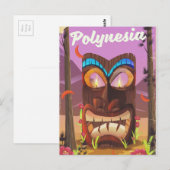 Carte Postale Masque Tiki de Polynésie (Devant / Derrière)