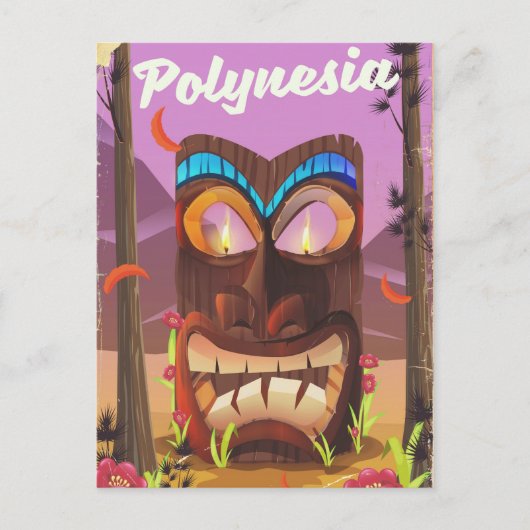 Carte Postale Masque Tiki de Polynésie (Devant)