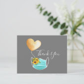 Carte Postale Masque Visage & Fleurs Merci (Debout devant)