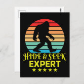 Carte Postale Masquer Et Chercher Expert Bigfoot Drôle (Devant / Derrière)