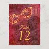 Carte Postale Masquerade Ball Mardi Gras Wedding Table Cards (Devant)