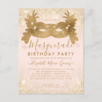 Masquerade Blush Rose Gold Parties scintillant fêt