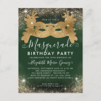 Masquerade Green Gold Parties scintillant Poussièr