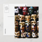 Carte Postale Masques de carnaval (Devant / Derrière)