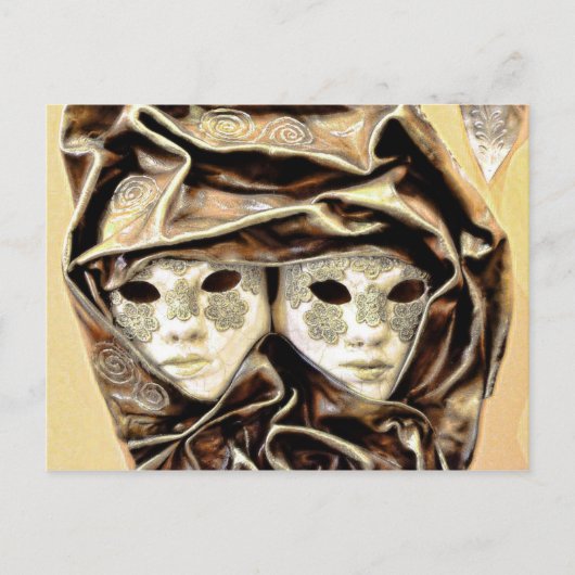 Carte Postale Masques de Carnaval de Venise (Devant)