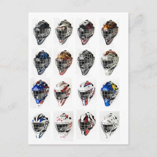 Carte Postale Masques de hockey (Devant)