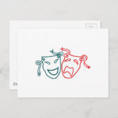 Carte Postale Masques dramatiques (Devant / Derrière)