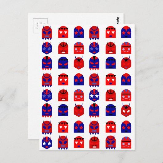 Carte Postale masques lucha libre (Devant / Derrière)