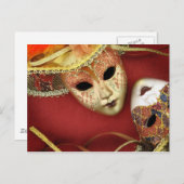 Carte Postale Masques vintages de carnaval (Devant / Derrière)
