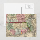 Carte Postale Mass, Conn, RI Map par Mitchell (Devant / Derrière)