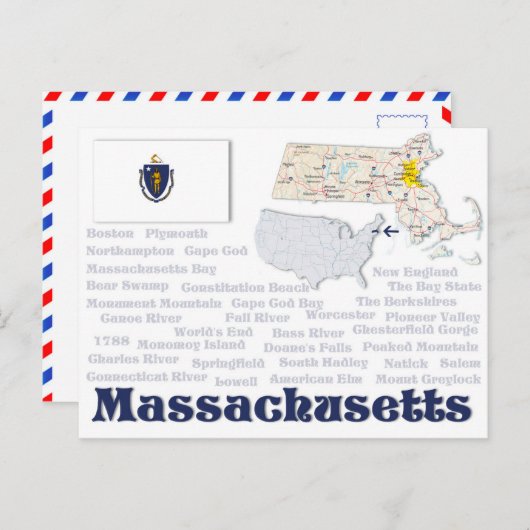 Carte postale "Massachusetts" (Devant / Derrière)