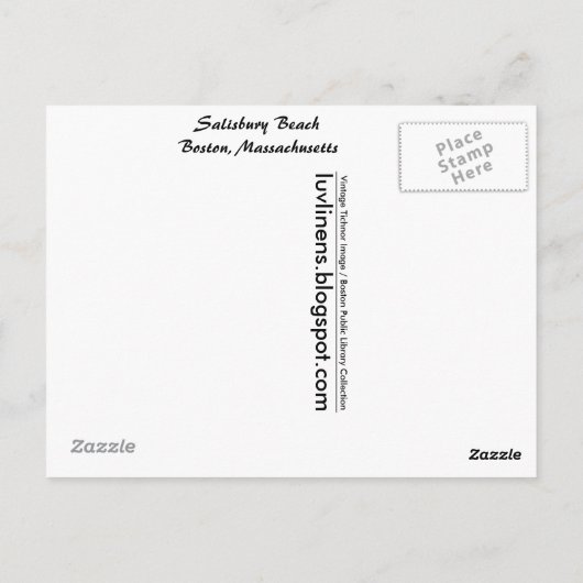 Carte Postale Massachusetts Amusement Centre, Salisbury Beach (Dos)