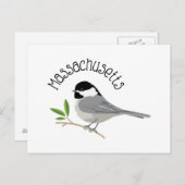 Carte Postale Massachusetts Chickadee (Devant / Derrière)