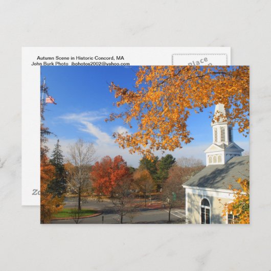 Carte Postale Massachusetts Concord en automne (Devant / Derrière)