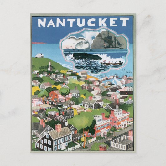 Carte Postale Massachusetts de Nantucket vintage (Devant)