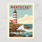 Carte Postale Massachusetts de Nantucket vintage (Devant)
