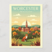 Carte Postale Massachusetts de Worcester vintage (Devant)
