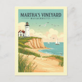 Carte Postale Massachusetts du vignoble vintage de Martha (Devant)