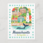 Carte Postale Massachusetts la baie State USA Summer Travel (Devant)