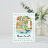 Carte Postale Massachusetts la baie State USA Summer Travel (Debout devant)