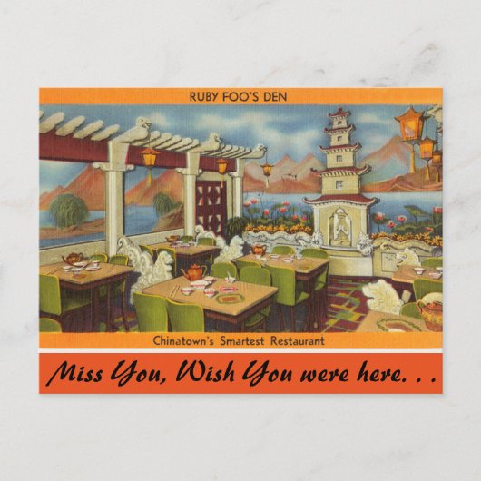Carte Postale Massachusetts, Ruby Foo's Restaurant, China Town (Devant)