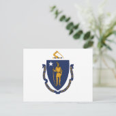 Carte Postale Massachusetts State Flag Bay State Indian & Motto  (Debout devant)